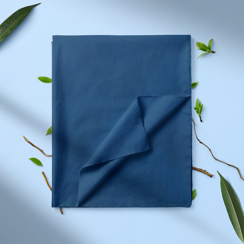 1.5 Yards Cotton Flannel Fabric - Lightweight Solid Blue for Sewing & Crafts