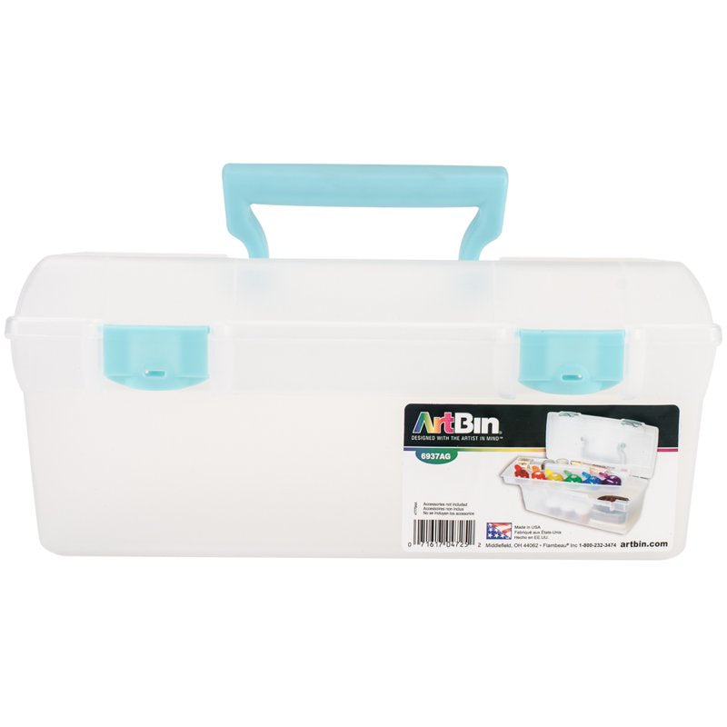 Craft Storage Box with Lift-Out Tray and Handle - 13 Inch Art Supply Organizer