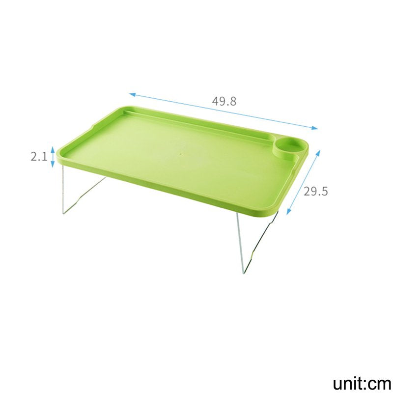 Foldable Laptop Bed Table with Storage Drawer & Water Bottle Holders - Multi-Function Couch Desk