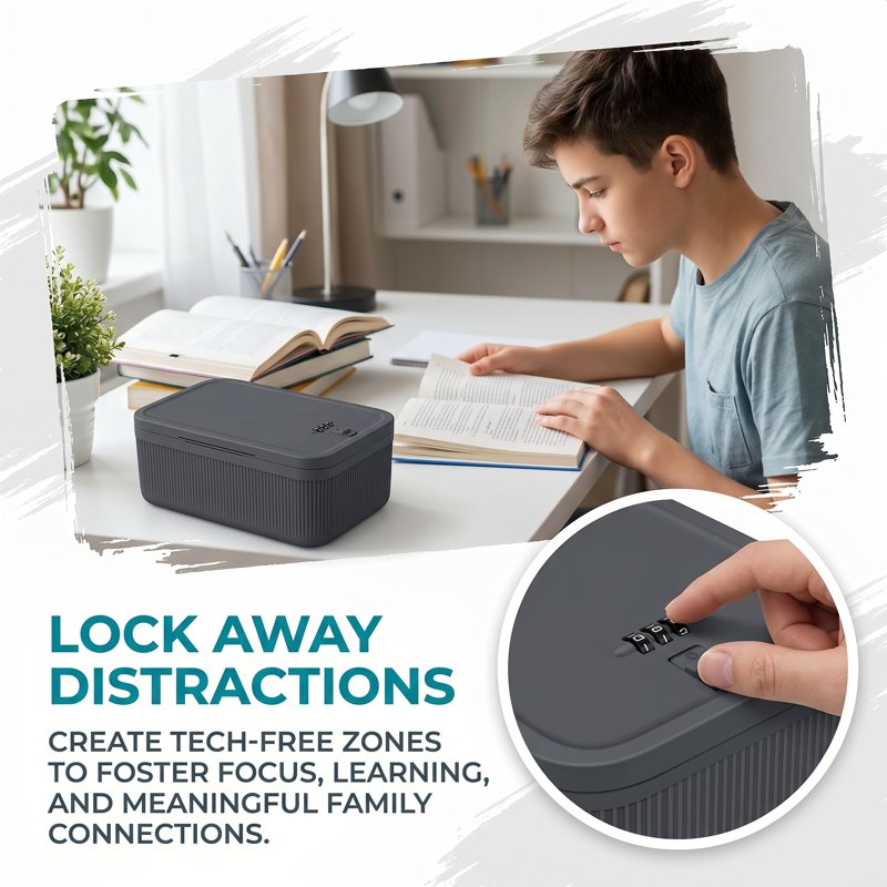 Lockable Storage Box with Combination Lock for Medications Snacks & Valuables