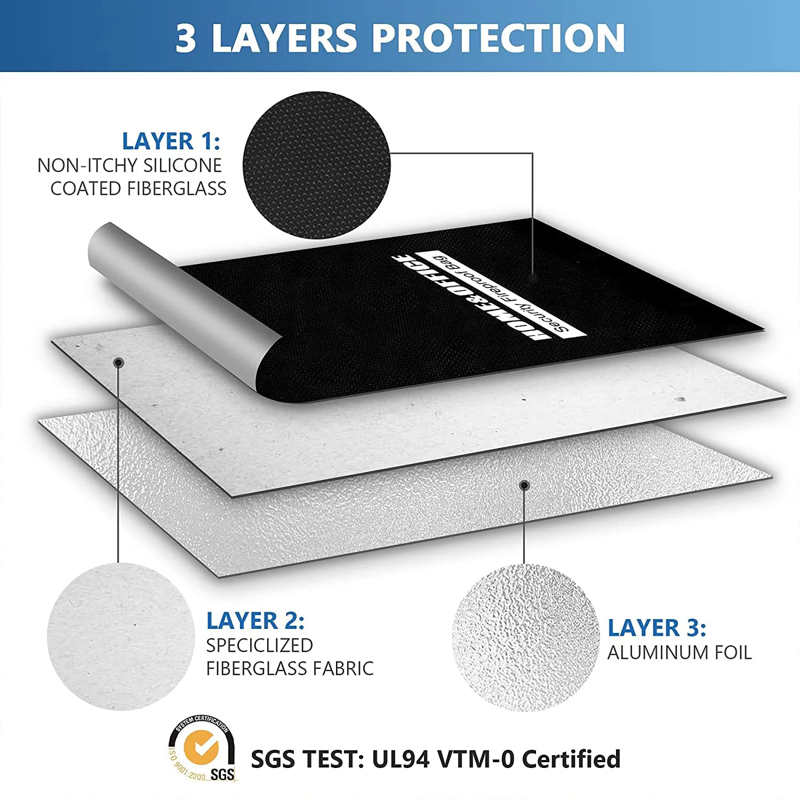 Fireproof Waterproof Document Bag 15x11in Silicone-Coated Fiberglass Black