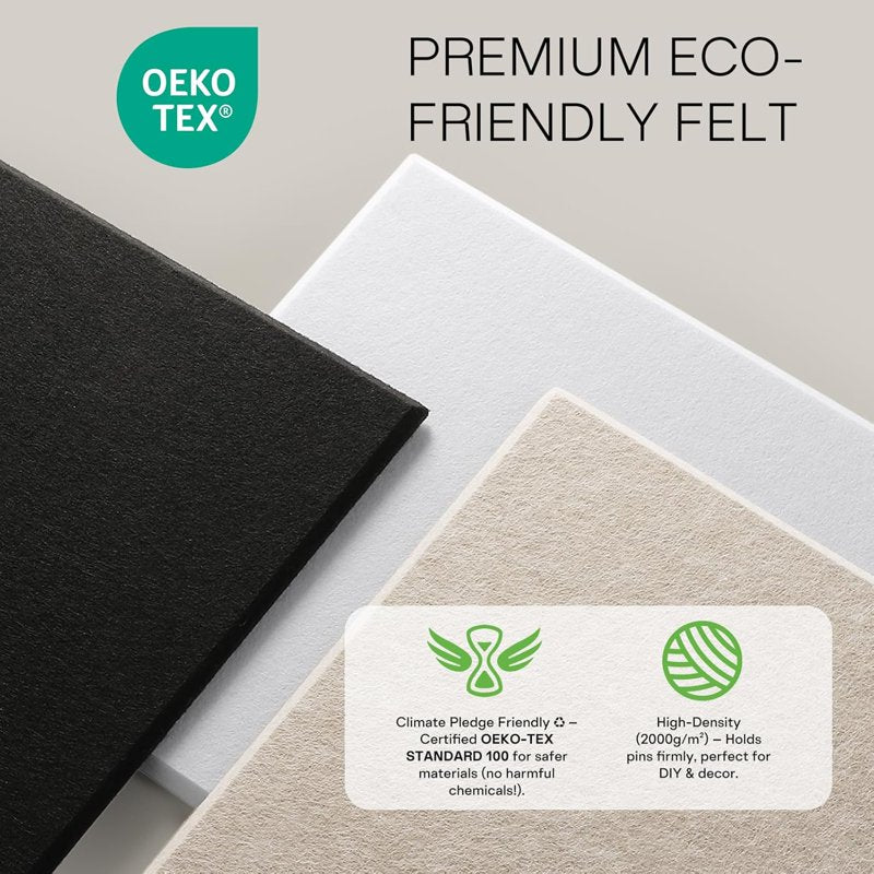 Large Felt Bulletin Board Panels - 36x24 Inches, Cork Board Alternative with Push Pins & Adhesive Tabs for Office & Home