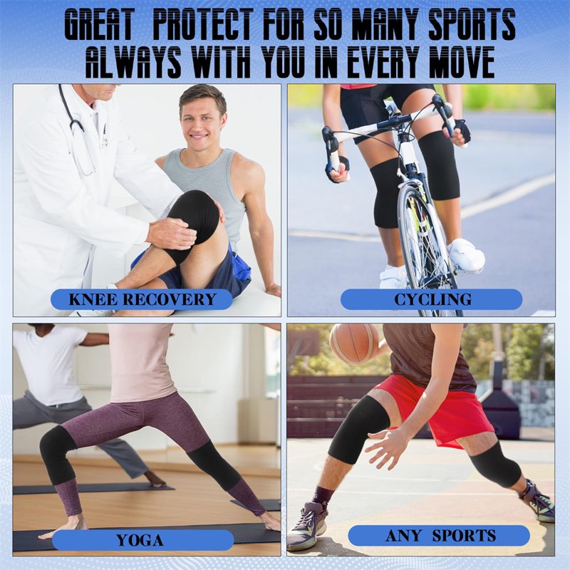 Breathable Compression Knee Pads 2 Pairs Support Sleeves for Sports & Exercise
