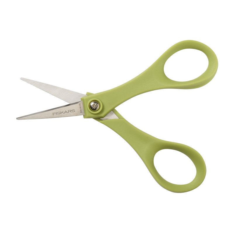 5-Inch General Purpose Craft & Office Scissors - Sharp Stainless Steel Blades, Green Handle