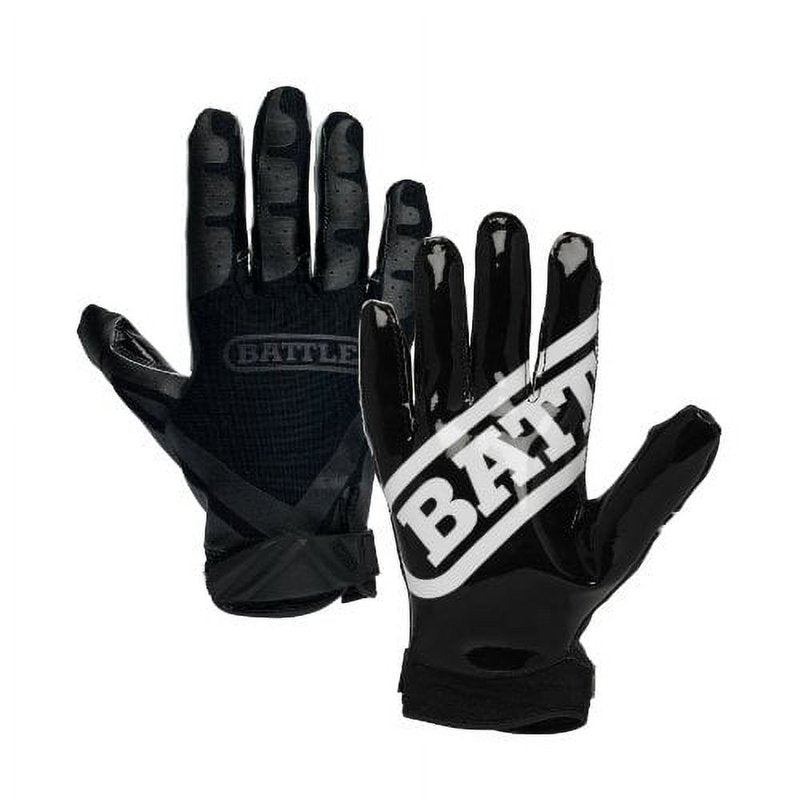 Youth Football Receiver Gloves Double Threat Tackified Grip Black
