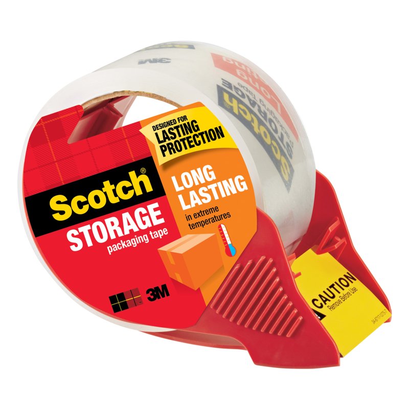 Long Lasting Clear Packaging Tape with Dispenser - 1 7/8 x 54.6 Yd