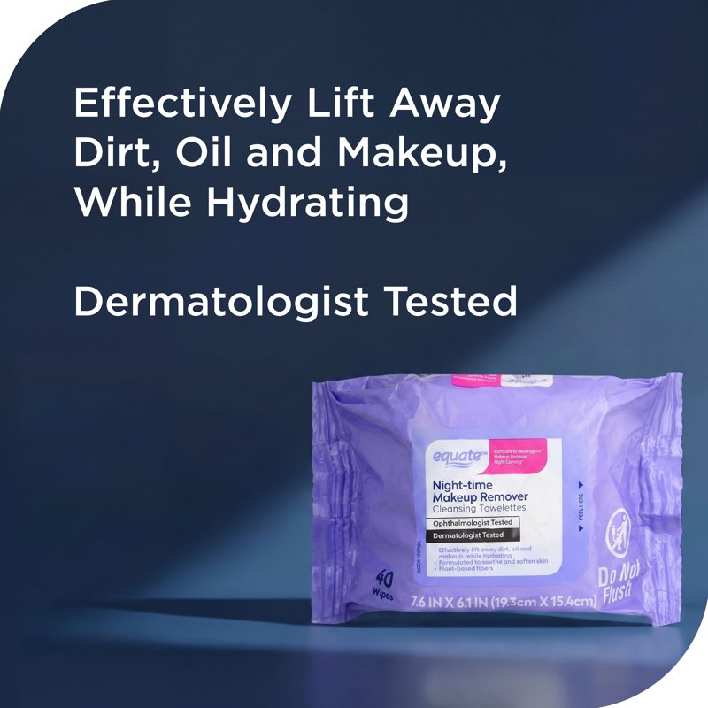 Night-Time Makeup Remover Cleansing Towelettes - 80 Count