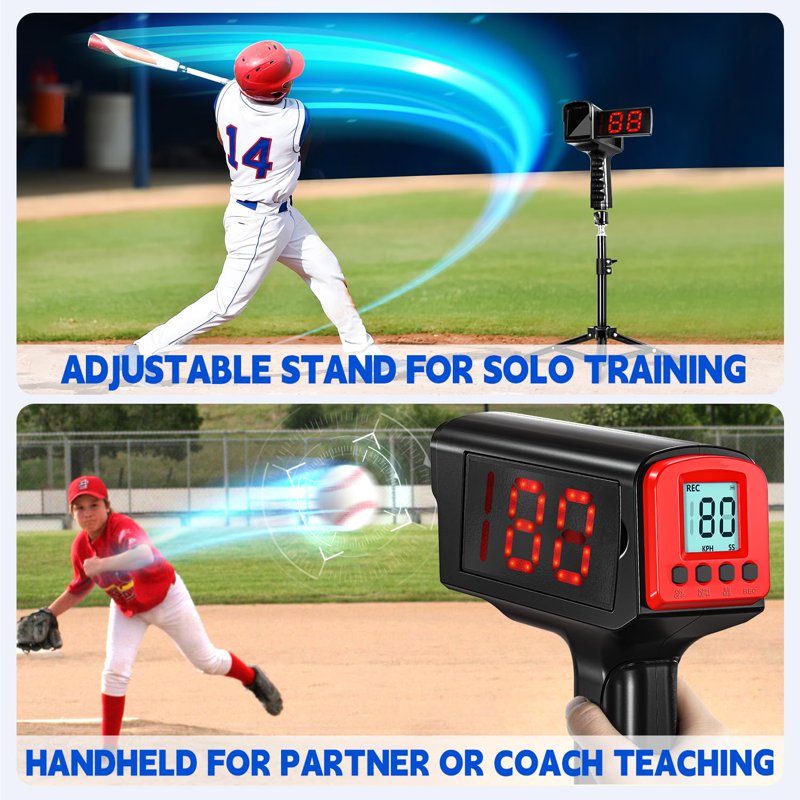 Baseball Radar Gun with LED Display and Tripod - Accurate Speed Measurement