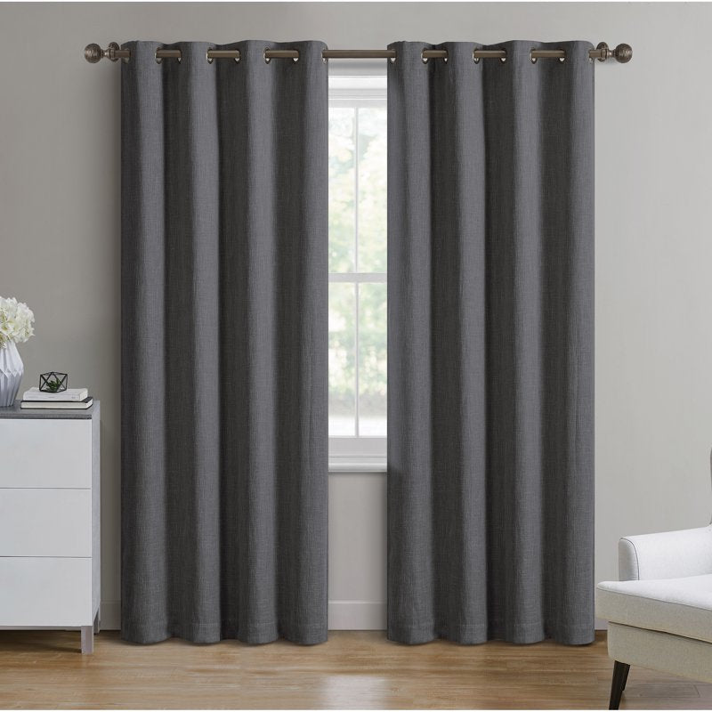 Blackout Grommet Window Curtain Panel - Textured Woven, 50x108 Inches