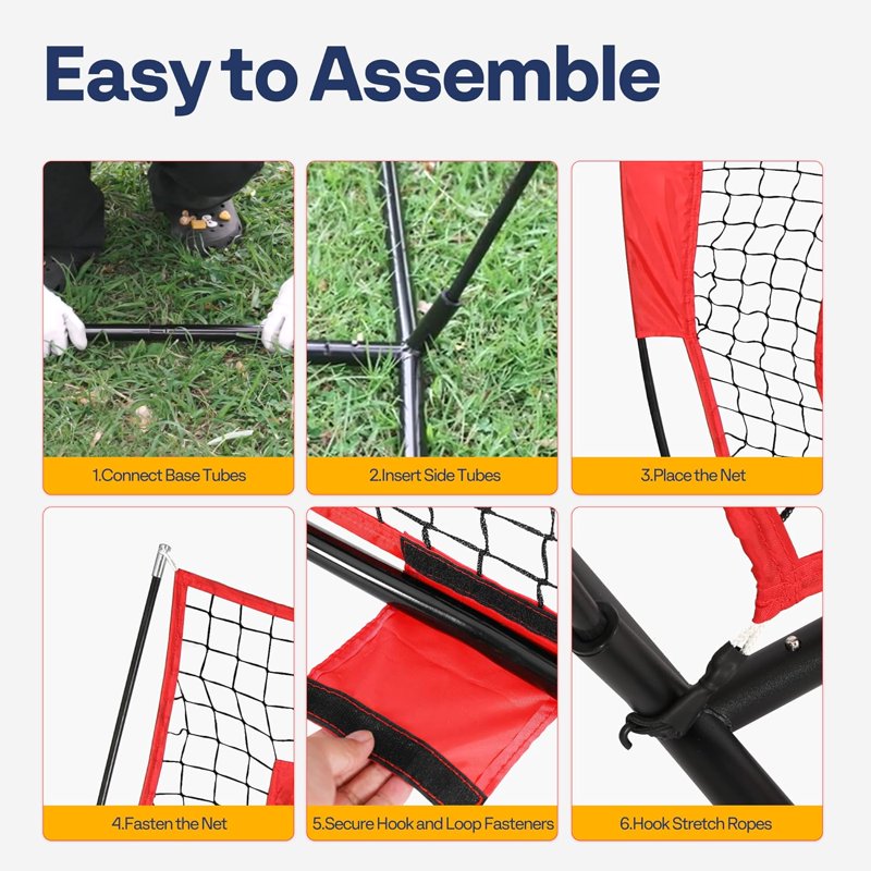 7x7 ft Football Practice Net with Targets - Throwing Accuracy Training Equipment