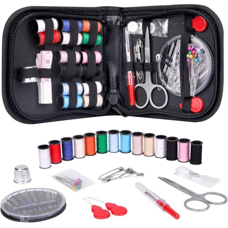 Portable Sewing Kit Bag Set with Needles Thread Scissors - DIY Repair Organizer