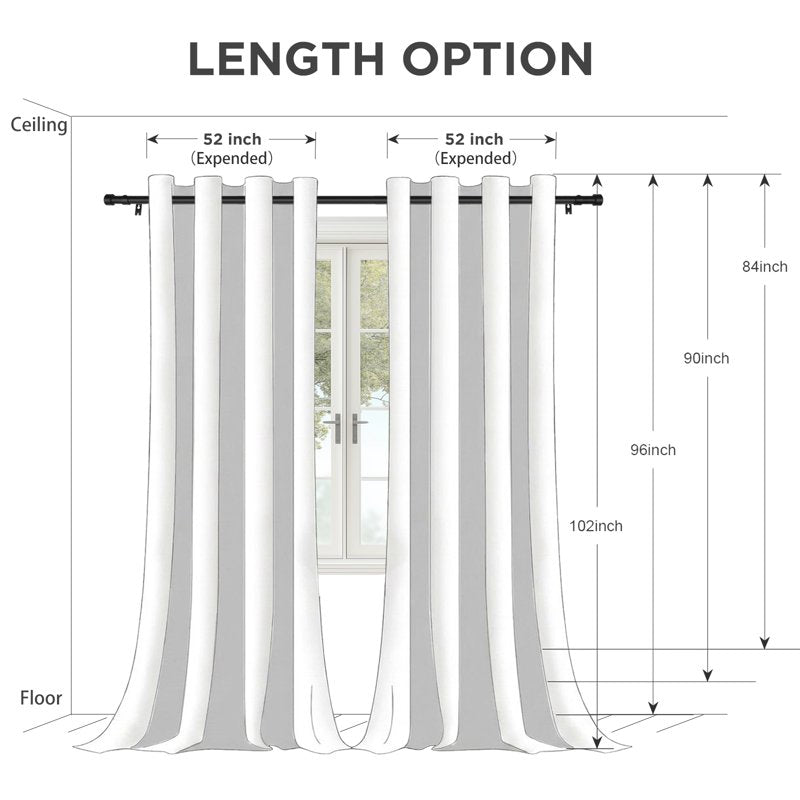 Blackout Linen Blend Grommet Curtains for Bedroom & Living Room - 2 Panels, Thermal Insulated, Room Darkening, Beige