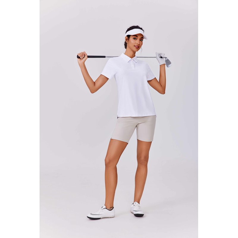 Women's Short Sleeve Golf Polo Shirt - Lightweight Quick Dry Athletic Top