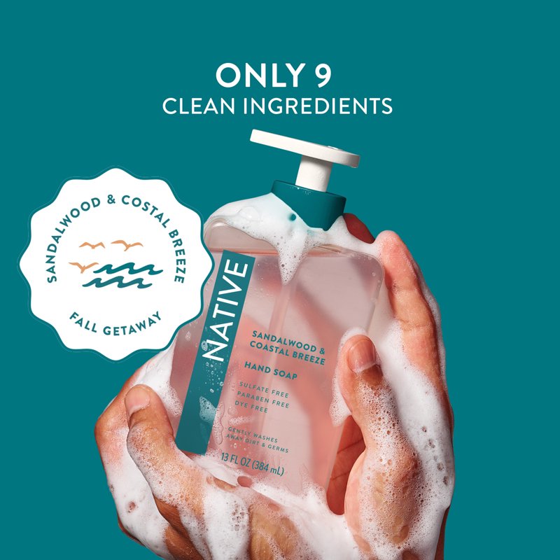 Liquid Hand Soap with Sandalwood & Coastal Breeze Scent - 2 Pack