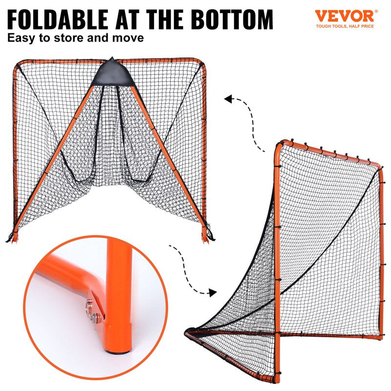 6x6 Feet Lacrosse Goal Net for Backyard Training, Portable Steel Frame & Easy Setup