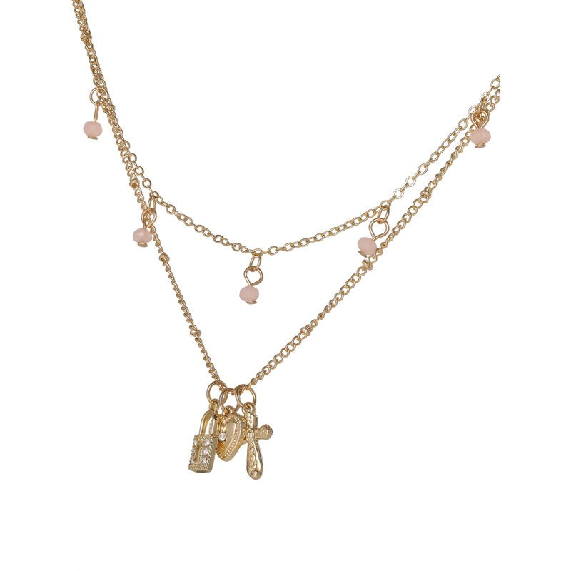 Women's Cross Charm Necklace with Adjustable Chain - Stylish Jewelry Accessory