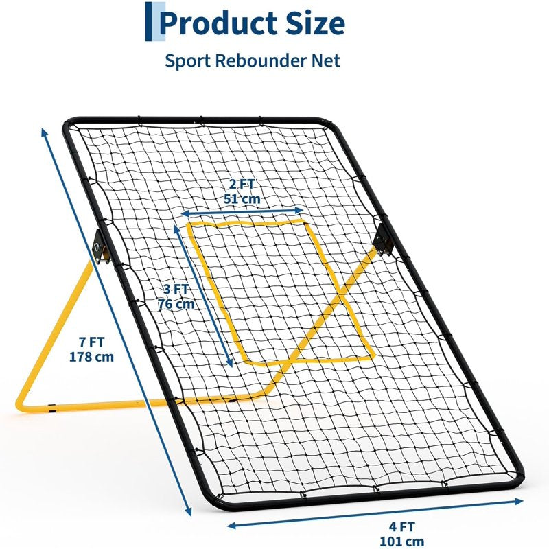 Large Volleyball Rebounder Net 7x4 ft Training Bounce Back Equipment