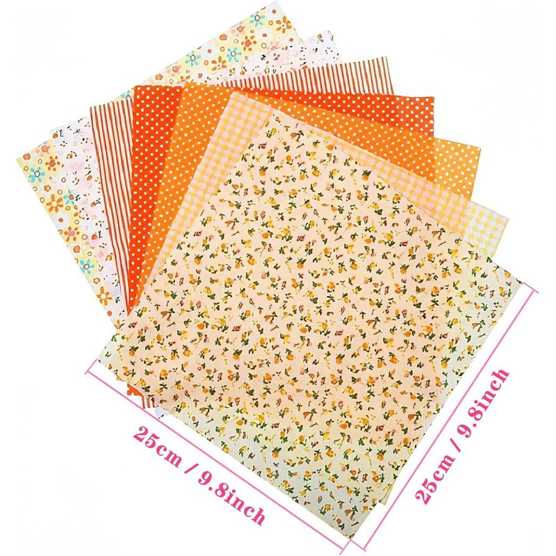Multicolor Floral Cotton Fabric Squares 10x10 Inch Quilting & Sewing Set, 35 Pieces