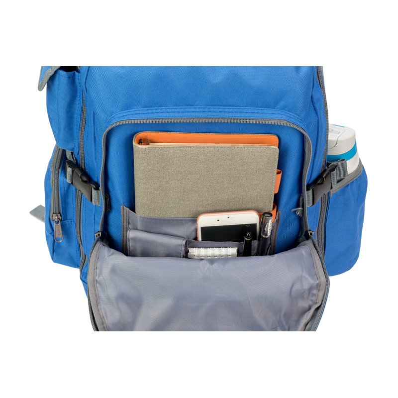 Heavy Duty 17-Inch Unisex Rolling School Backpack with Multiple Compartments