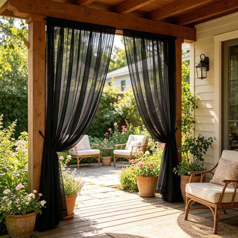 Outdoor Waterproof Curtain for Garden Sunroom Pergola Patio Door Window - Fade Proof & Weather Resistant