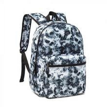 Marble-Print 18 Inch Backpack for Laptop & Tablet – Unisex Travel Daypack (K-Cliffs, Black/White Marble)
