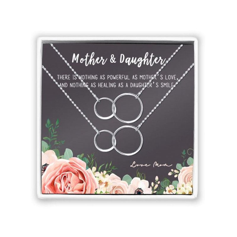 Mother and Daughter Matching Infinity Necklace Set - Mother's Day Gift, Silver & Gold Options