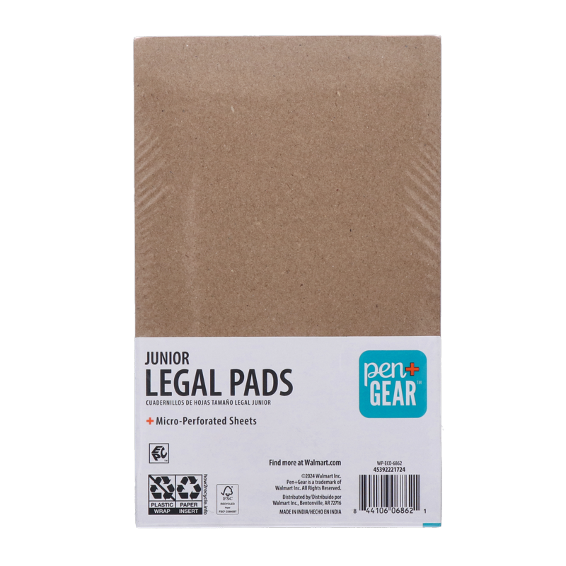 Junior Legal Pads Wide Ruled 5x8 White Paper 50 Sheets Pack of 12
