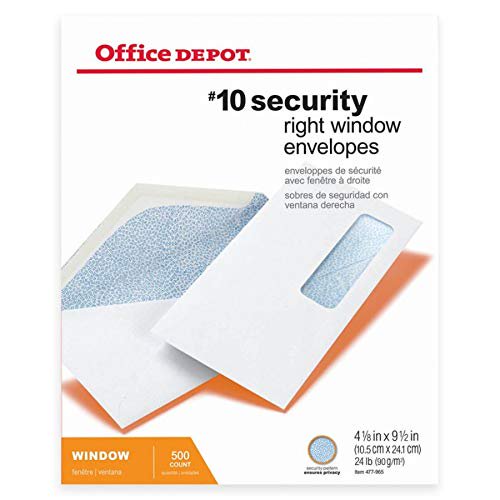 Medical Claim Envelopes #10 White Security-Tinted Box of 500
