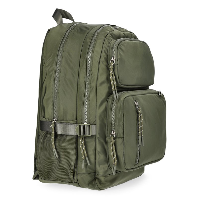 Multi Pocket Women's Backpack - 17.5 Inch School & Travel Bag, Olive