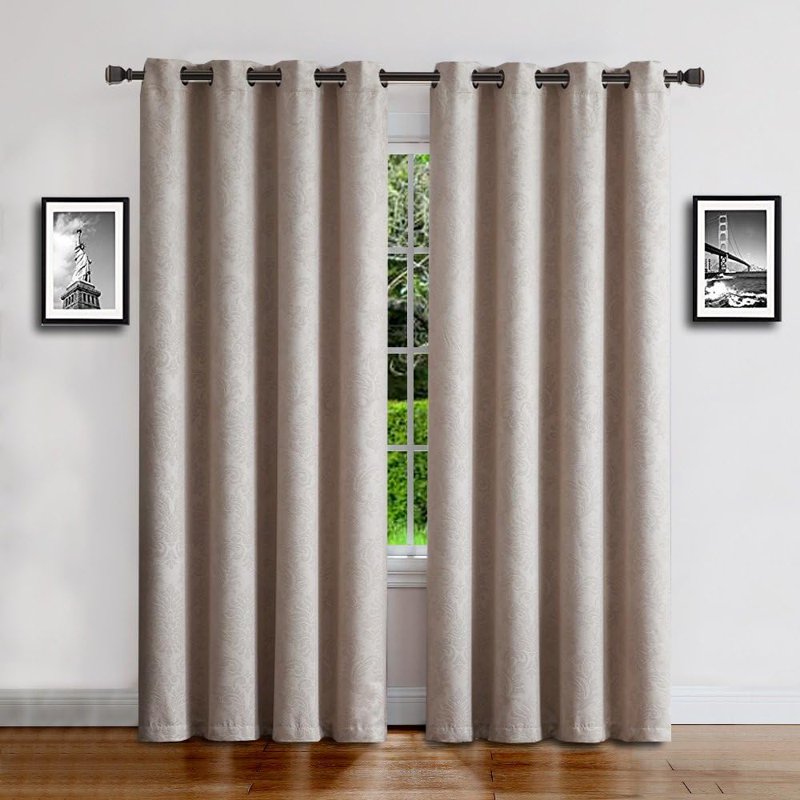 Blackout Curtain Set - Embossed Textured Room Darkening Drapes for Home