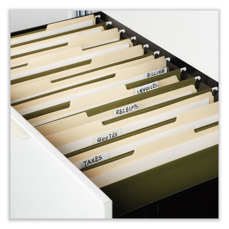 Legal Size Hanging File Folders with Flat Bottom Design, 1/5-Cut Tab, Green, 25 Pack