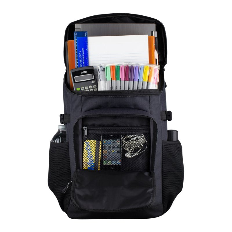 Unisex 18-Inch Top Loader Backpack with Multiple Pockets & Padded Straps