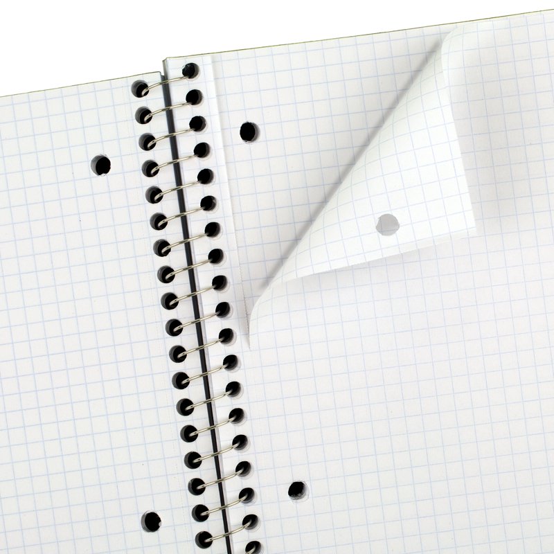 Spiral Notebook with Graph Ruling - 1 Subject, 100 Sheets, 10.5 x 7.5 inches, Black