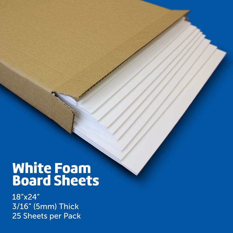 White Foam Board 18x24 Inches Pack of 5 - Art, Mounting & Signage