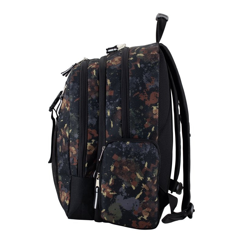 Unisex 19-Inch Recycled Expandable Backpack with Multiple Pockets and Water-Resistant Bottom