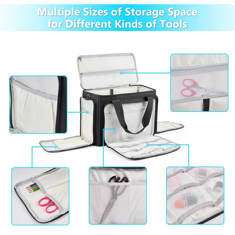Rolling Sewing Machine Case with Universal Wheels & YKK Zippers - Fits Most Standard Models