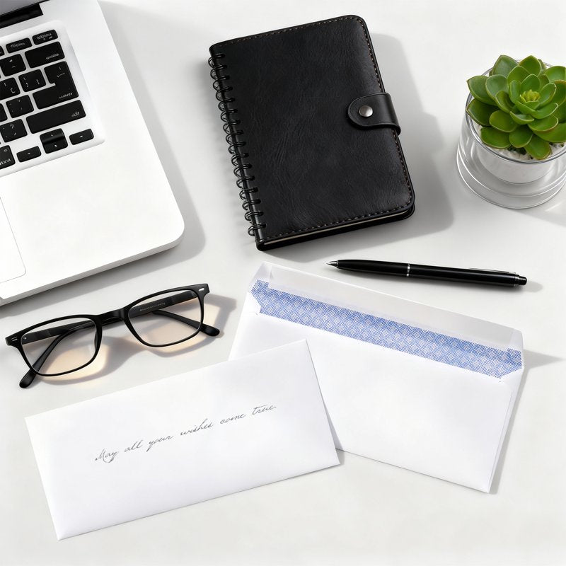 100 White #10 Mailing Envelopes with Self-Seal Privacy Tint - Business Use
