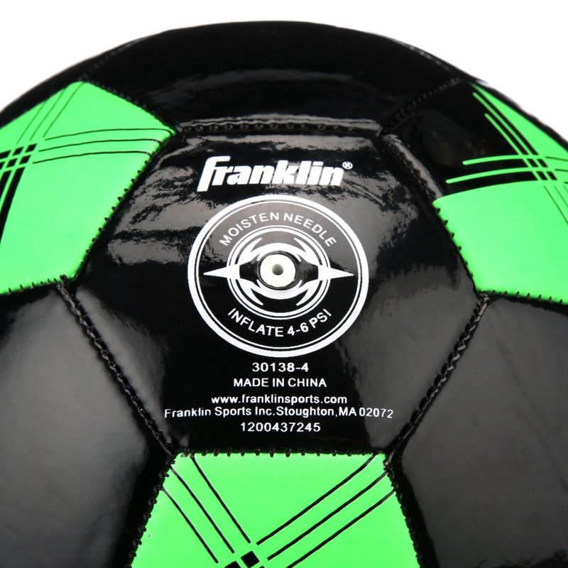 Youth Size 4 Soccer Balls, 12 Pack – Franklin F-100, Black/Green | Variation 4, 12, Black/Lime