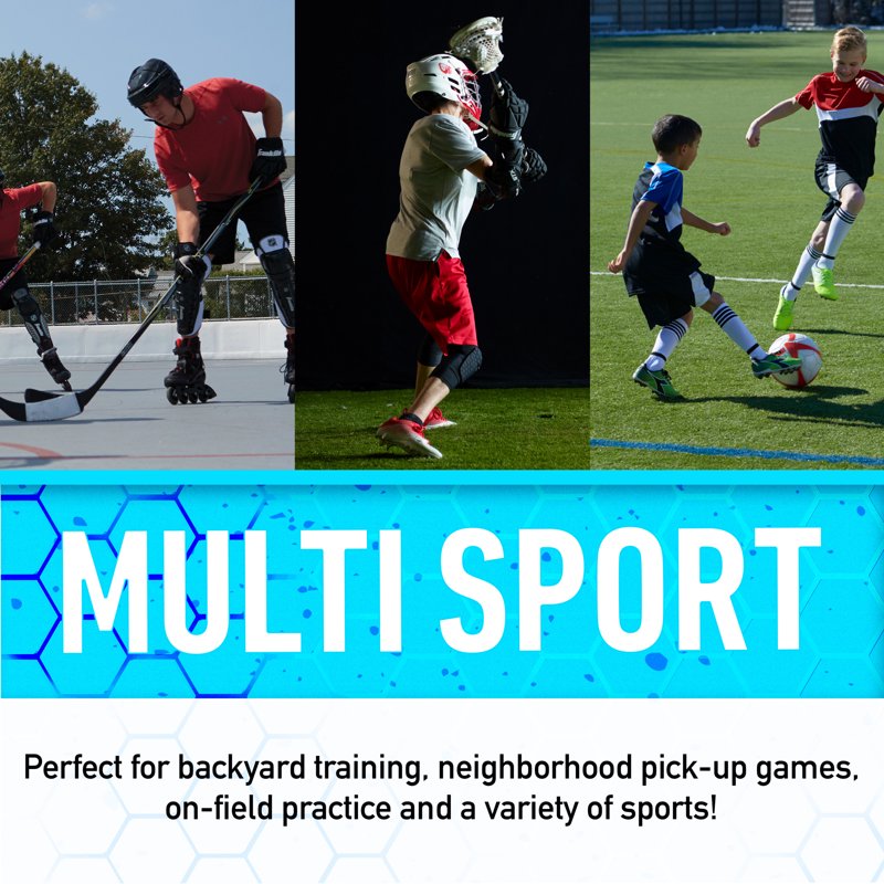 Steel Multi-Sport Soccer Lacrosse Field Hockey Goal 50x42 Inches for Backyard & Practice