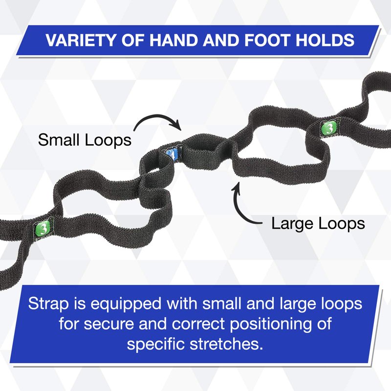 Stretch Strap for Flexibility & Dynamic Stretching - 58 Inch Exercise Tool