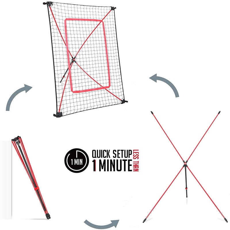 Junior Baseball Softball Pitching Trainer Combo Rebound Net & Target Panel