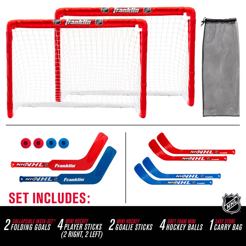 Mini Knee Hockey Goal Set with Sticks - Indoor Sport for Kids & Toddlers