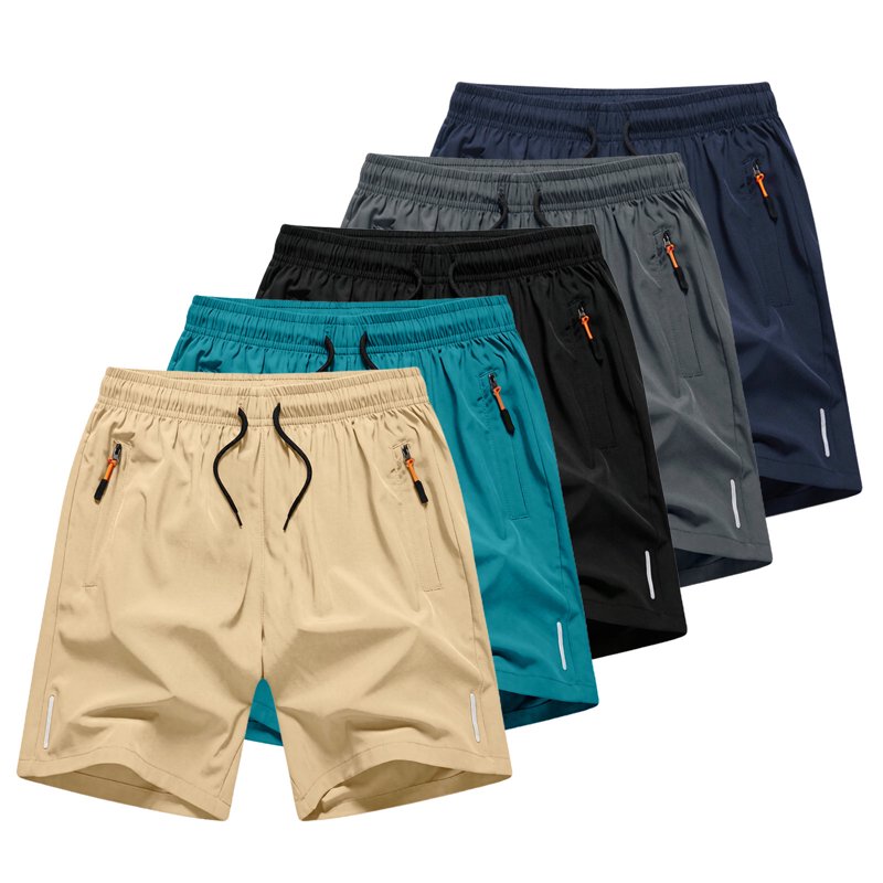 Boys Lightweight Quick-Dry Hiking Shorts 5-Piece Pack Elastic Waist Pockets Z4-Black MKOSPLRT