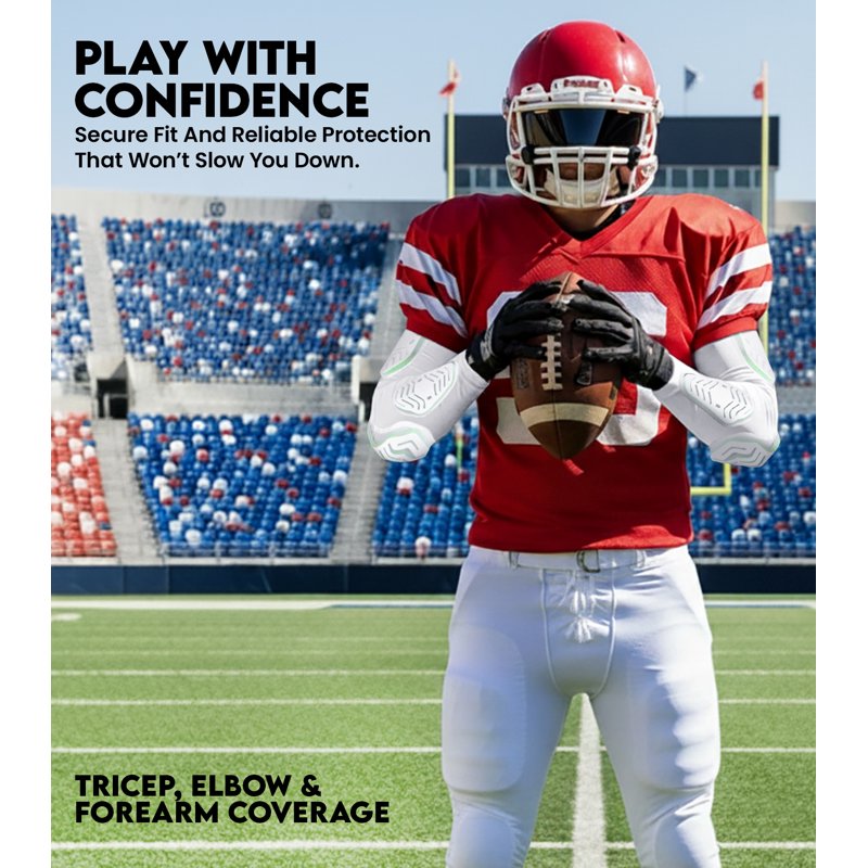 Padded Arm Sleeves for Football, Volleyball & Sports Protection - Youth & Adults