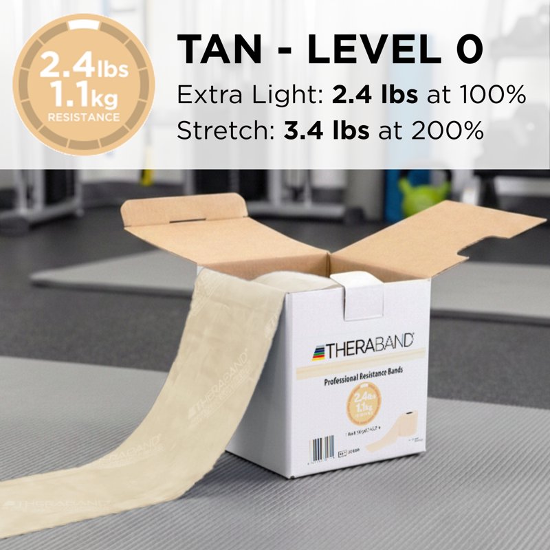 Resistance Band with Color-Coded Levels - Extra Light, 50-Yard Roll for Strength, Stretching, Yoga & Therapy