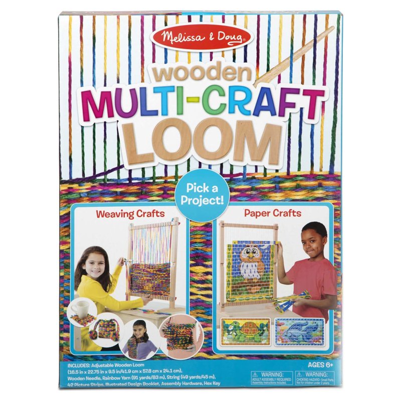 Wooden Weaving Loom for Kids - Large Frame with Yarn & Accessories