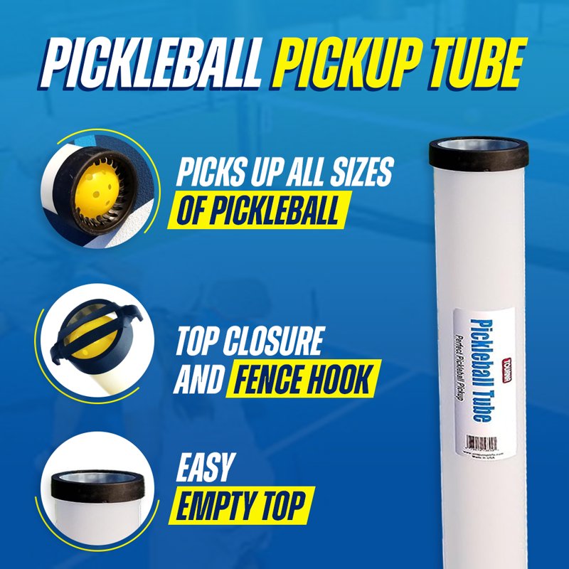 Tourna Pickleball Tube Pickup Tool — Holds 17 Balls, Easy Pickup