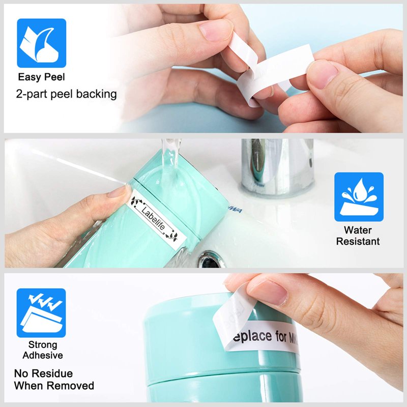 5 Pack Compatible 12mm Label Tape for Brother P Touch M-K231 M-K431 M-K531 M-K631 M-K731