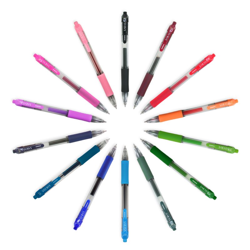Retractable Gel Ink Pens Set - Medium 0.7mm Assorted Colors, Smudge-Free