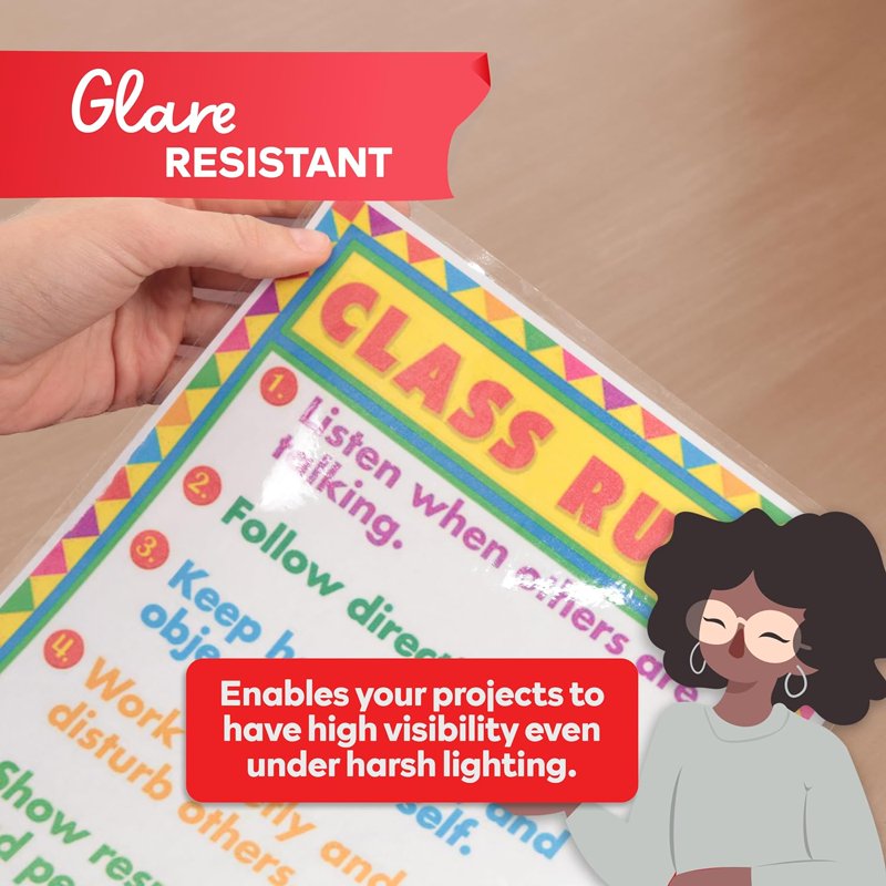 Self-Adhesive Laminating Sheets 9 x 12 Inches Pack of 100 Glossy Protect Documents
